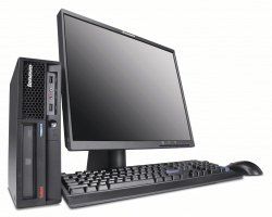 Lenovo ThinkCentre M57p Intel® Core™2 Duo E8400 1 GB DDR2-SDRAM 320 GB Intel® GMA 3100 Windows Vista Business PC Black