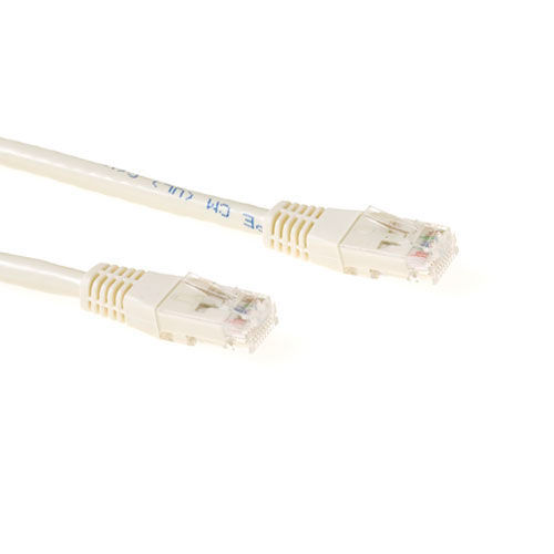 ACT Ivory 3 meter U/UTP CAT6A patch cable with RJ45 connectors