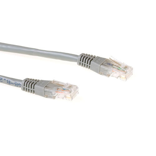 ACT Grey 3 meter U/UTP CAT6A patch cable with RJ45 connectors