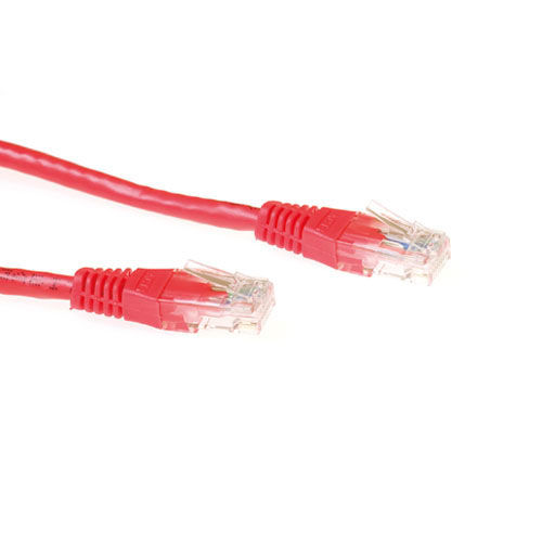 ACT Red 1 meter U/UTP CAT6A patch cable with RJ45 connectors