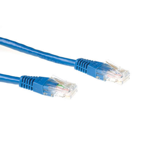 ACT Blue 10 meter U/UTP CAT6A patch cable with RJ45 connectors