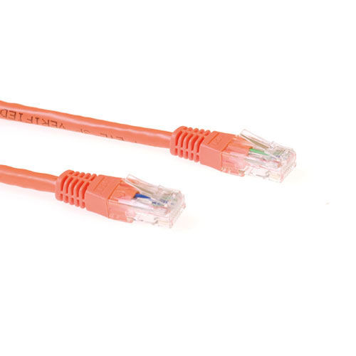 ACT Orange 5 meter U/UTP CAT6A patch cable with RJ45 connectors
