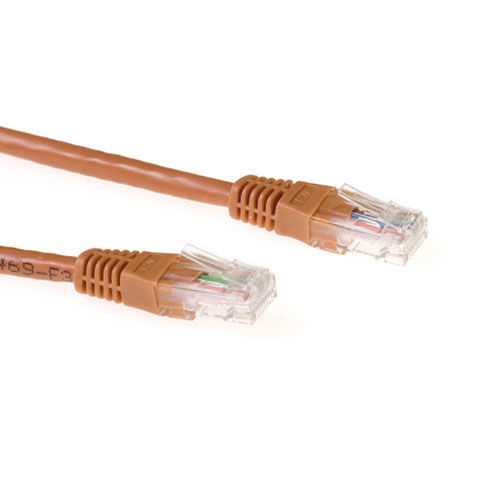 ACT Brown 10 meter U/UTP CAT6A patch cable with RJ45 connectors