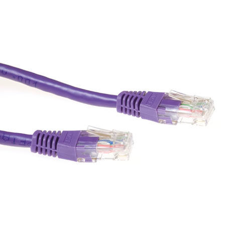 ACT Purple 10 meter U/UTP CAT6A patch cable with RJ45 connectors