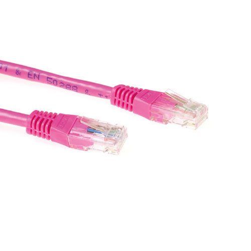 ACT Pink 5 meter U/UTP CAT6A patch cable with RJ45 connectors