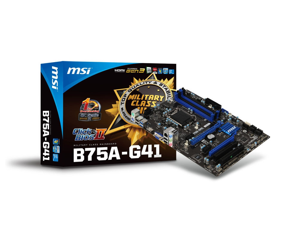 MSI B75A-G41 motherboard Intel B75 LGA 1155 (Socket H2) ATX
