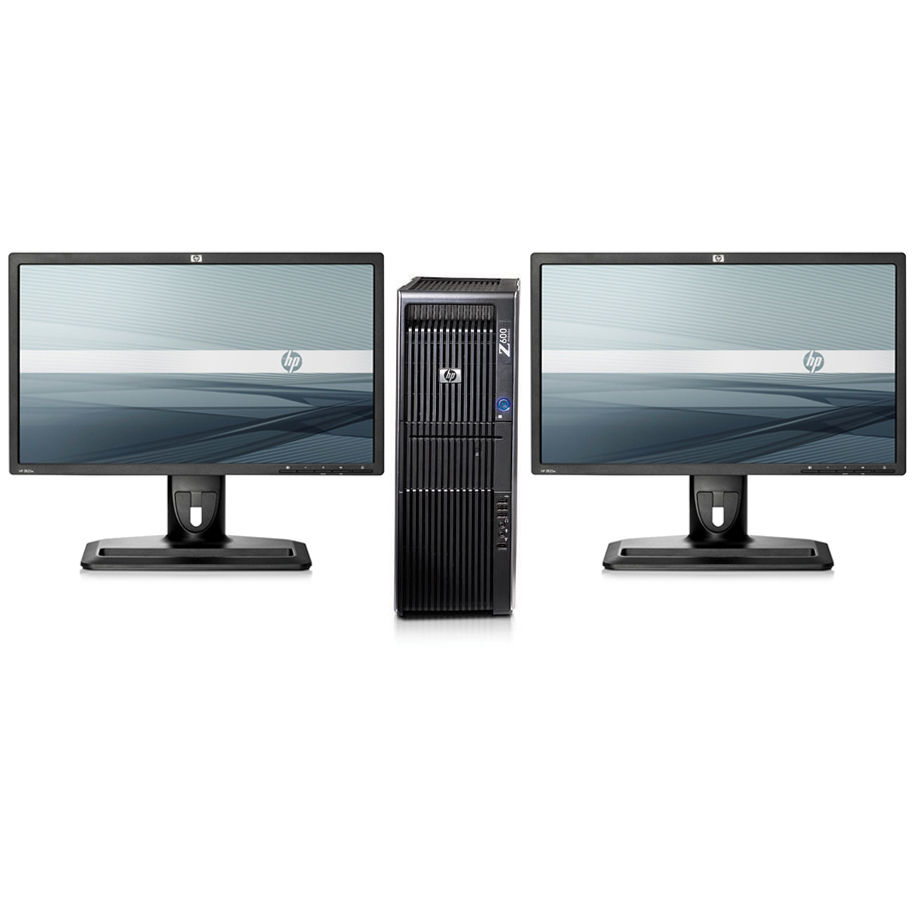 HP 600 + 2x ZR22w Intel® Xeon® 5000 Sequence E5645 6 GB DDR3-SDRAM Windows 7 Professional Mini Tower Workstation