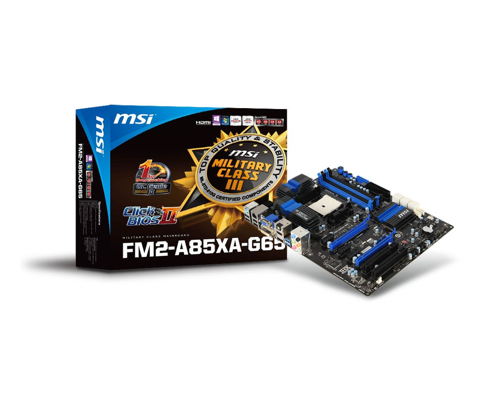 MSI FM2-A85XA-G65 motherboard AMD A85X Socket FM2 ATX