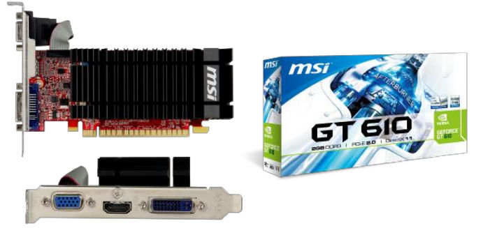 MSI N610-2GD3H/LP graphics card NVIDIA GeForce GT 610 2 GB GDDR3
