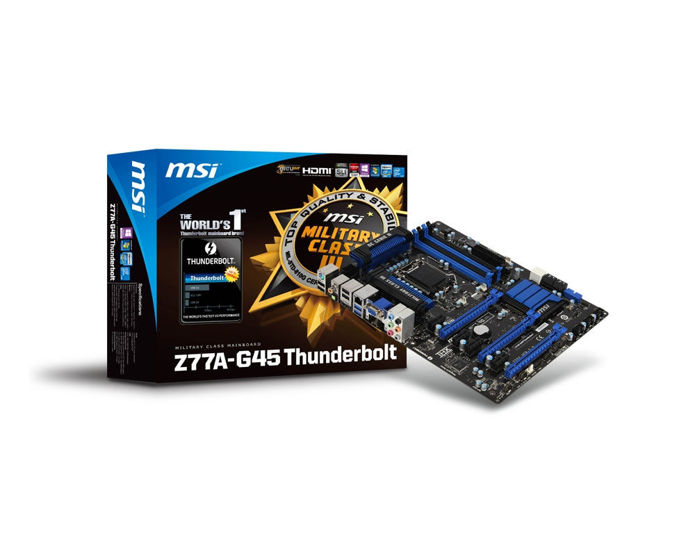 MSI Z77A-G45 Thunderbolt Intel Z77 LGA 1155 (Socket H2) ATX