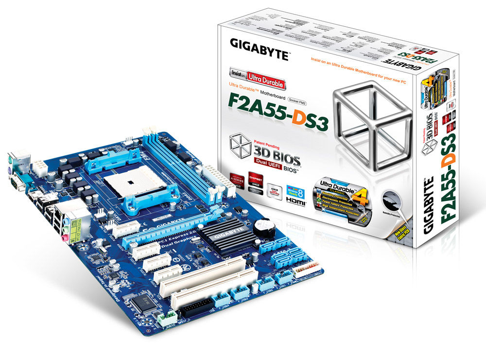 GIGABYTE GA-F2A55-DS3 (rev. 1.0) AMD A55 Socket FM2 ATX