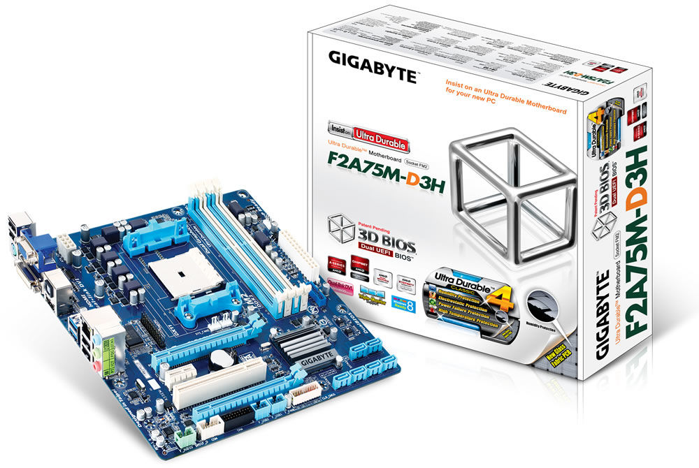 GIGABYTE GA-F2A75M-D3H (rev. 1.0) AMD A75 Socket FM2 micro ATX
