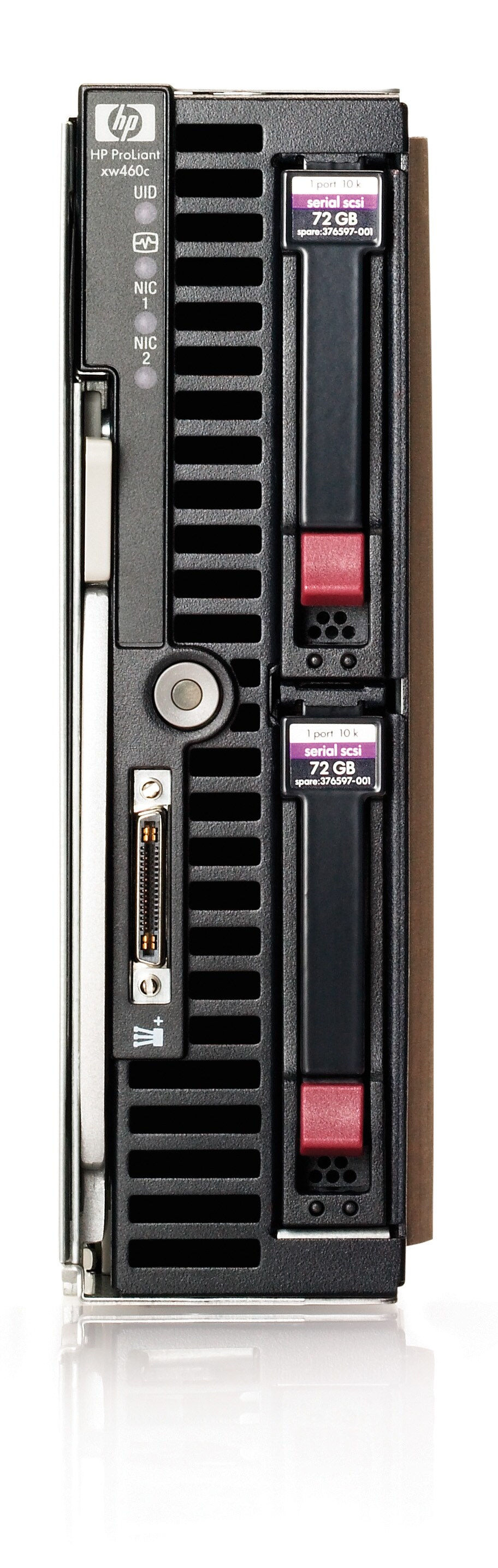 HP ProLiant xw460c Intel® Xeon® 5000 Sequence X5260 2 GB DDR2-SDRAM 72 GB HDD NVIDIA® Quadro® FX 1600 Windows XP Professional Workstation Black, Grey