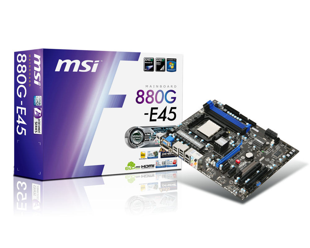 MSI 880G-E45 motherboard AMD 880G ATX