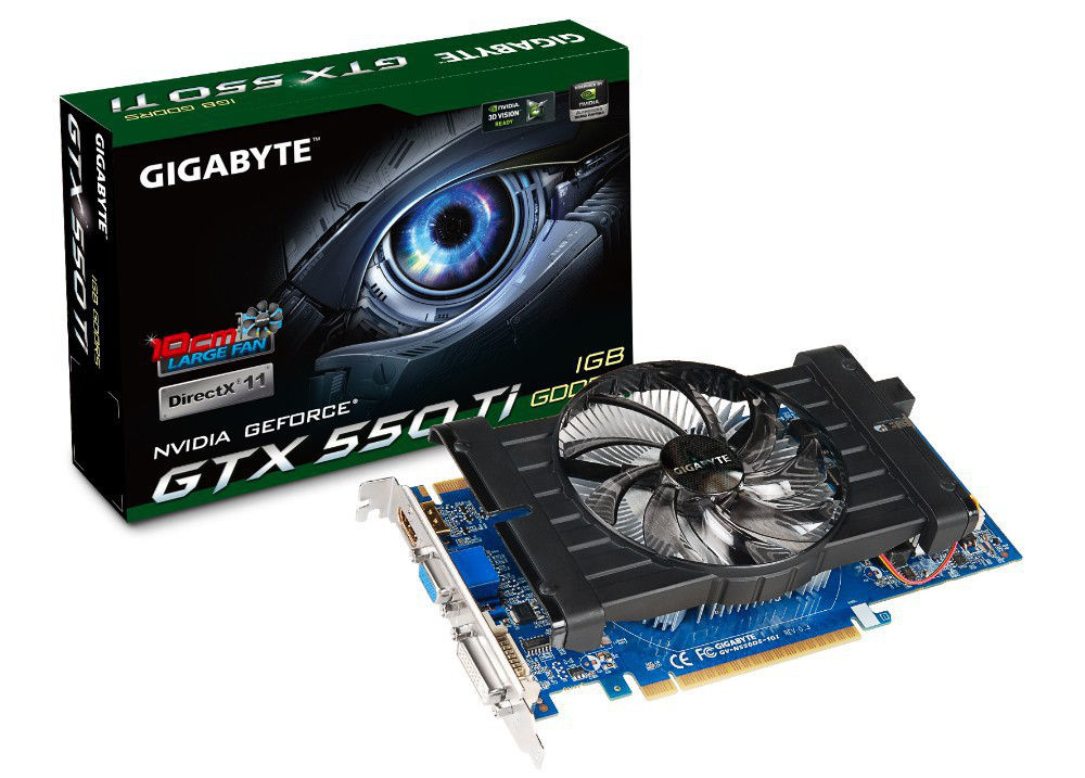 GIGABYTE GV-N550D5-1GI graphics card NVIDIA GeForce GTX 550 Ti 1 GB GDDR5