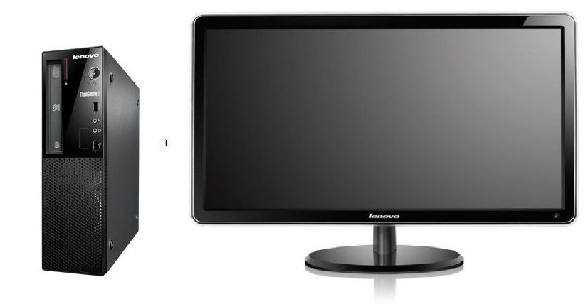 Lenovo ThinkCentre E71 + ThinkVision LS2421p Intel® Pentium® G840 2 GB DDR3-SDRAM 320 GB Windows 7 Professional SFF PC Black