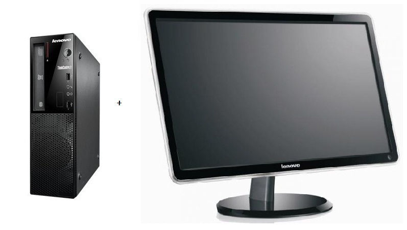 Lenovo ThinkCentre E71 + ThinkVision LS2221 Intel® Pentium® G840 2 GB DDR3-SDRAM 320 GB Windows 7 Professional SFF PC Black