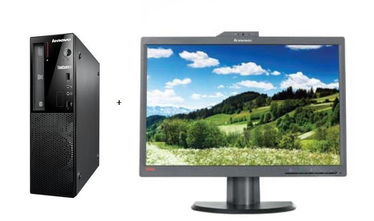 Lenovo ThinkCentre E71 + ThinkVision L2251x Intel® Pentium® G840 2 GB DDR3-SDRAM 320 GB Windows 7 Professional SFF PC Black