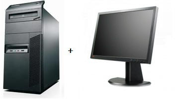Lenovo ThinkCentre M81 + LT2452p Intel® Core™ i3 i3-2120 2 GB DDR3-SDRAM 320 GB AMD Radeon HD 5450 Windows 7 Professional Tower PC Black