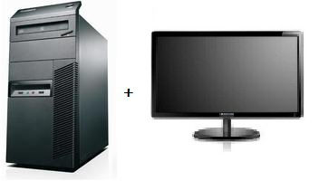 Lenovo ThinkCentre M81 + LS2251 Intel® Core™ i3 i3-2120 2 GB DDR3-SDRAM 320 GB AMD Radeon HD 5450 Windows 7 Professional Tower PC Black