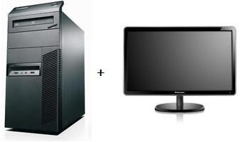 Lenovo ThinkCentre M81 + LS1951 Intel® Core™ i3 i3-2120 2 GB DDR3-SDRAM 320 GB AMD Radeon HD 5450 Windows 7 Professional Tower PC Black