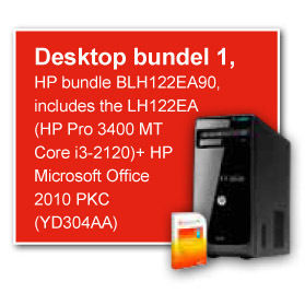 HP Pro 3400 MT + YD304AA Intel® Core™ i3 i3-2120 4 GB DDR3-SDRAM 500 GB Windows 7 Professional Micro Tower PC Black