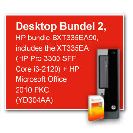 HP Pro 3300 SFF + YD304AA Intel® Core™ i3 i3-2120 2 GB DDR3-SDRAM 500 GB Windows 7 Professional PC Black