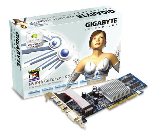 GIGABYTE GV-N52128DS graphics card GeForce FX 5200 GDDR