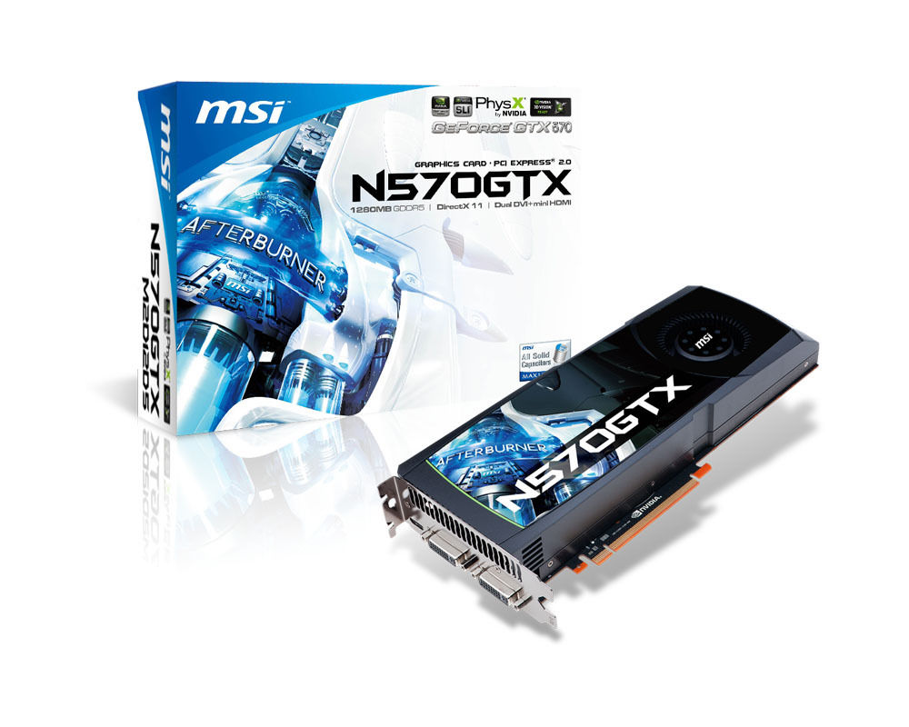 MSI N570GTX-M2D12D5/OC graphics card NVIDIA GeForce GTX 570 1.25 GB GDDR5
