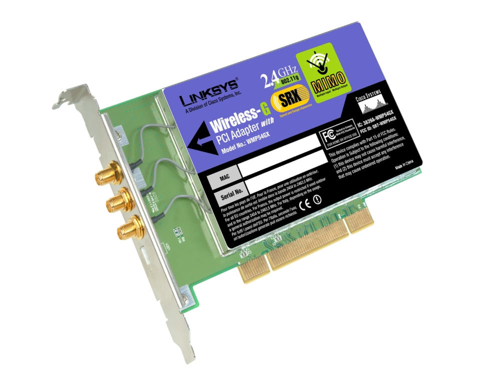 Linksys WMP54GX4 network card Internal WLAN 240 Mbit/s