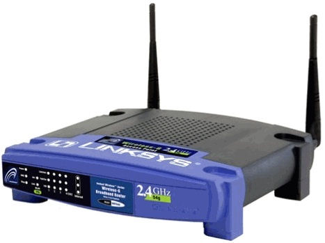 Linksys WRT54G wireless router Fast Ethernet Black, Blue