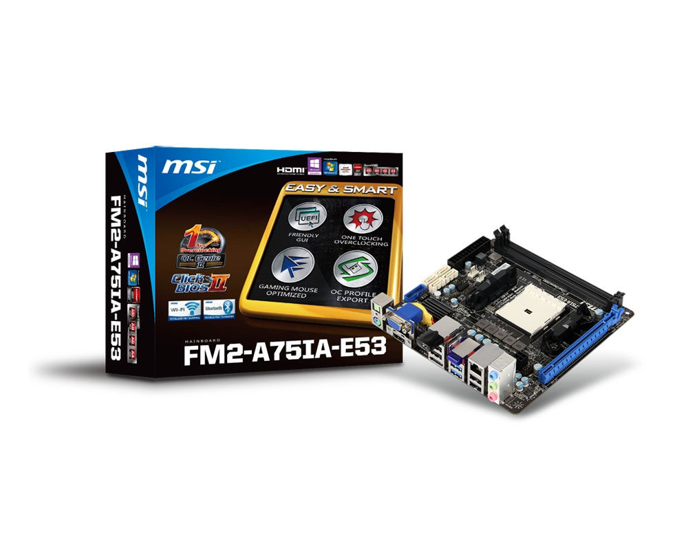 MSI FM2-A75IA-E53 AMD A75 Socket FM2 mini ITX
