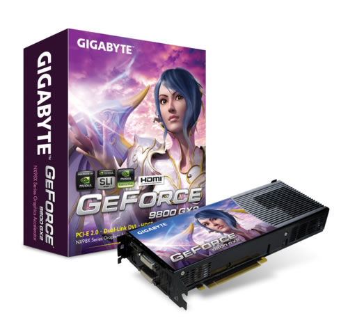GIGABYTE GV-NX98X1GHI-B GeForce 9800 GX2 1 GB GDDR3