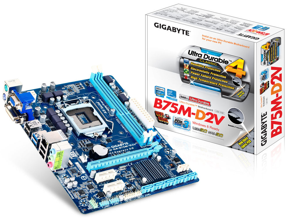 GIGABYTE GA-B75M-D2V motherboard Intel B75 LGA 1155 (Socket H2) micro ATX