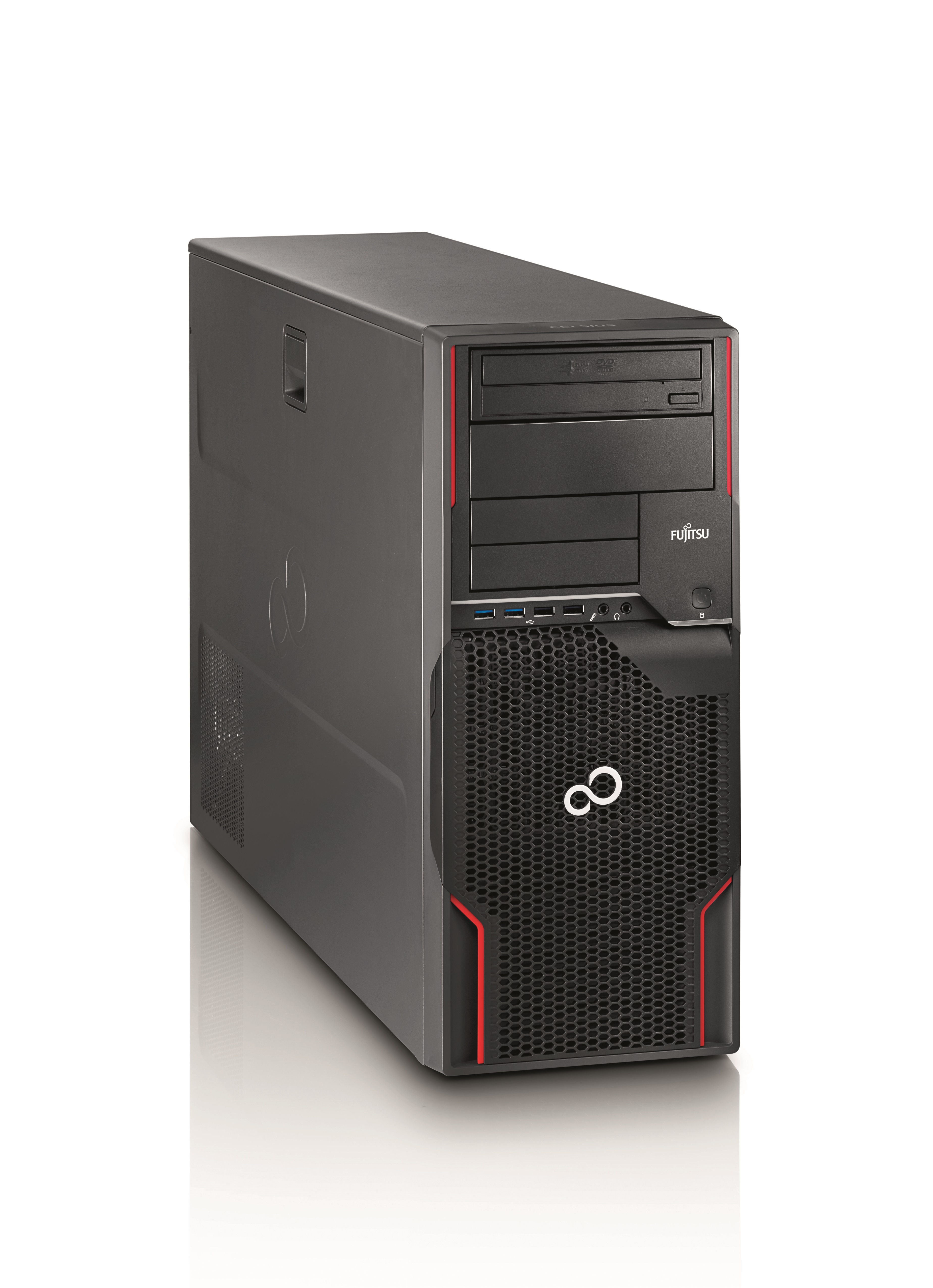 Fujitsu CELSIUS R920 Intel® Xeon® E5 Family E5-2640 16 GB DDR3-SDRAM 1.25 TB HDD+SSD Windows 7 Professional Tower Workstation Black, Red