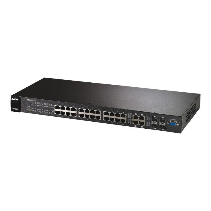 Zyxel GS2200‐24P & PPS250 Bundle Managed L2 Gigabit Ethernet (10/100/1000) Black