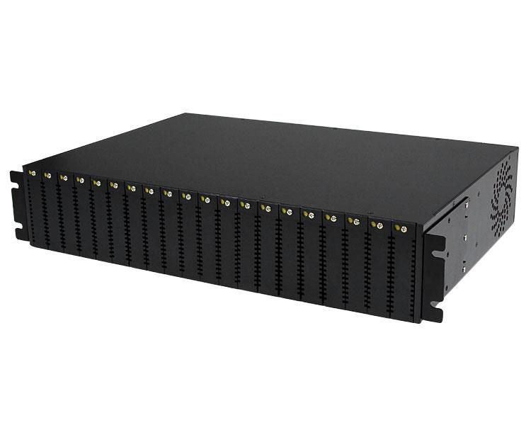 StarTech.com 20-Slot 2U Rack Mount Media Converter Chassis for ET Series 2 Fiber Media Converter