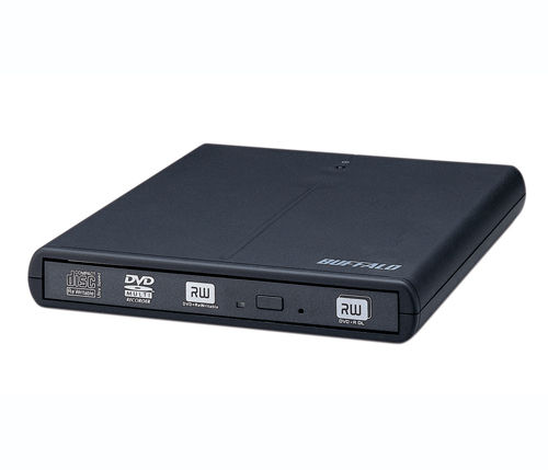 Buffalo MediaStation 8x Portable DVD Writer, Black optical disc drive