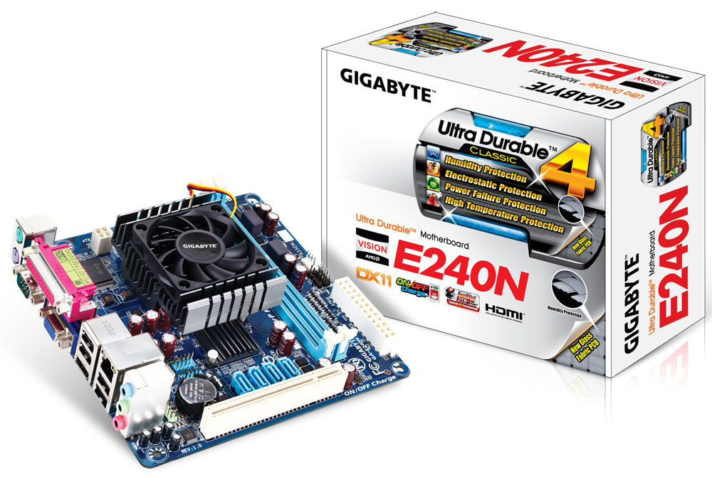 GIGABYTE GA-E240N motherboard AMD A45 FCH BGA 413 (Socket FT1) mini ITX