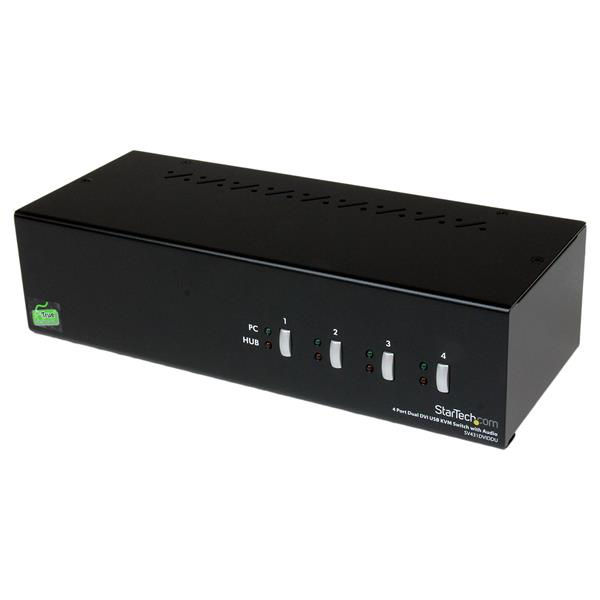 StarTech.com 4 Port Dual DVI USB KVM Switch with Audio