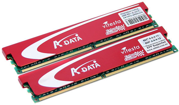 ADATA 2Gb, DDR2-1066, PC2-8500, Vitesta Extreme, Dual Channel kit memory module 240-pin DIMM