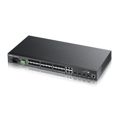 Zyxel MGS3600-24F Unmanaged L2 Gigabit Ethernet (10/100/1000) 1U Black