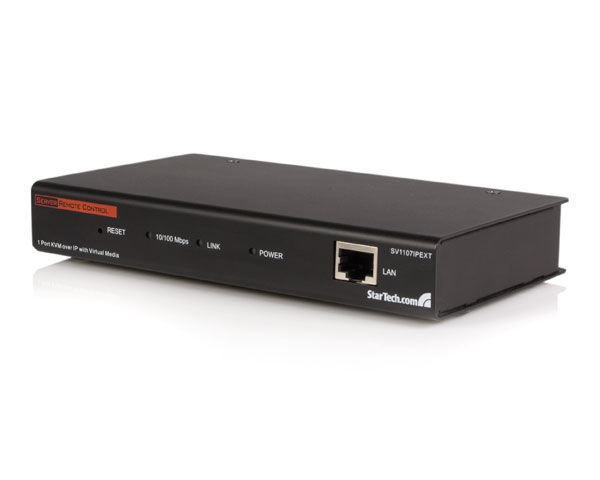 StarTech.com 1 Port Server Remote Control IP KVM w/Virtual Media KVM switch Rack mounting Black