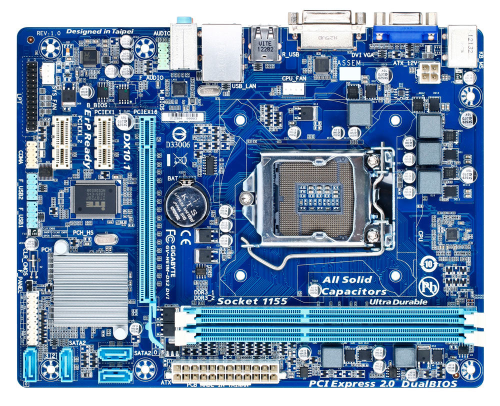 GIGABYTE GA-H61M-DS2 DVI Intel® H61 LGA 1155 (Socket H2) micro ATX