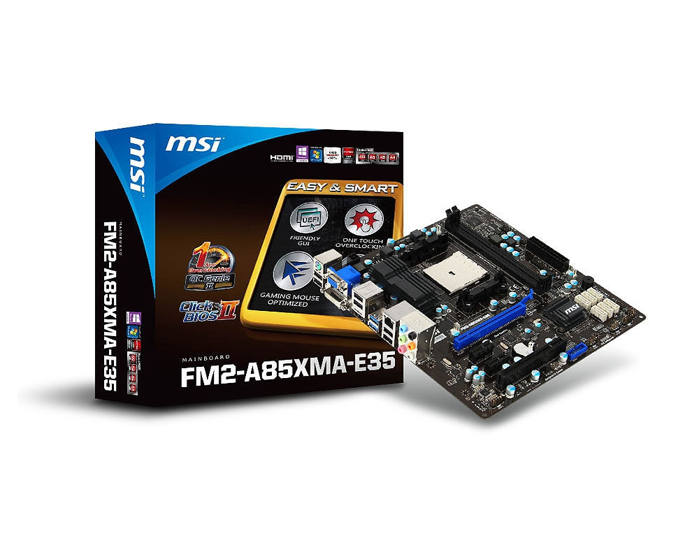MSI FM2-A85XMA-E35 motherboard AMD A85X Socket FM2 micro ATX