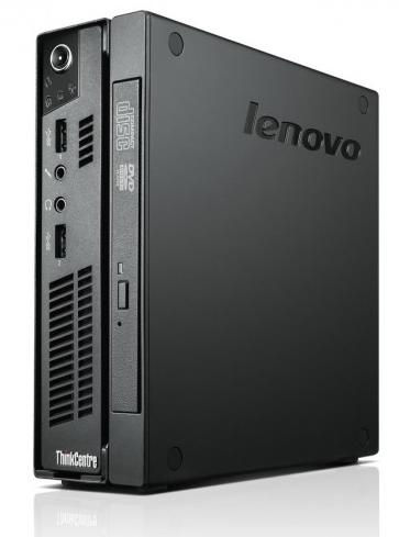 Lenovo ThinkCentre M72e Intel® Core™ i3 i3-2120T 4 GB DDR3-SDRAM 500 GB HDD Windows 7 Professional USFF PC Black