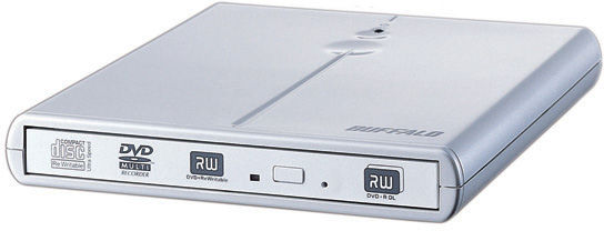 Buffalo MediaStation 8x Portable DVD Writer, White optical disc drive