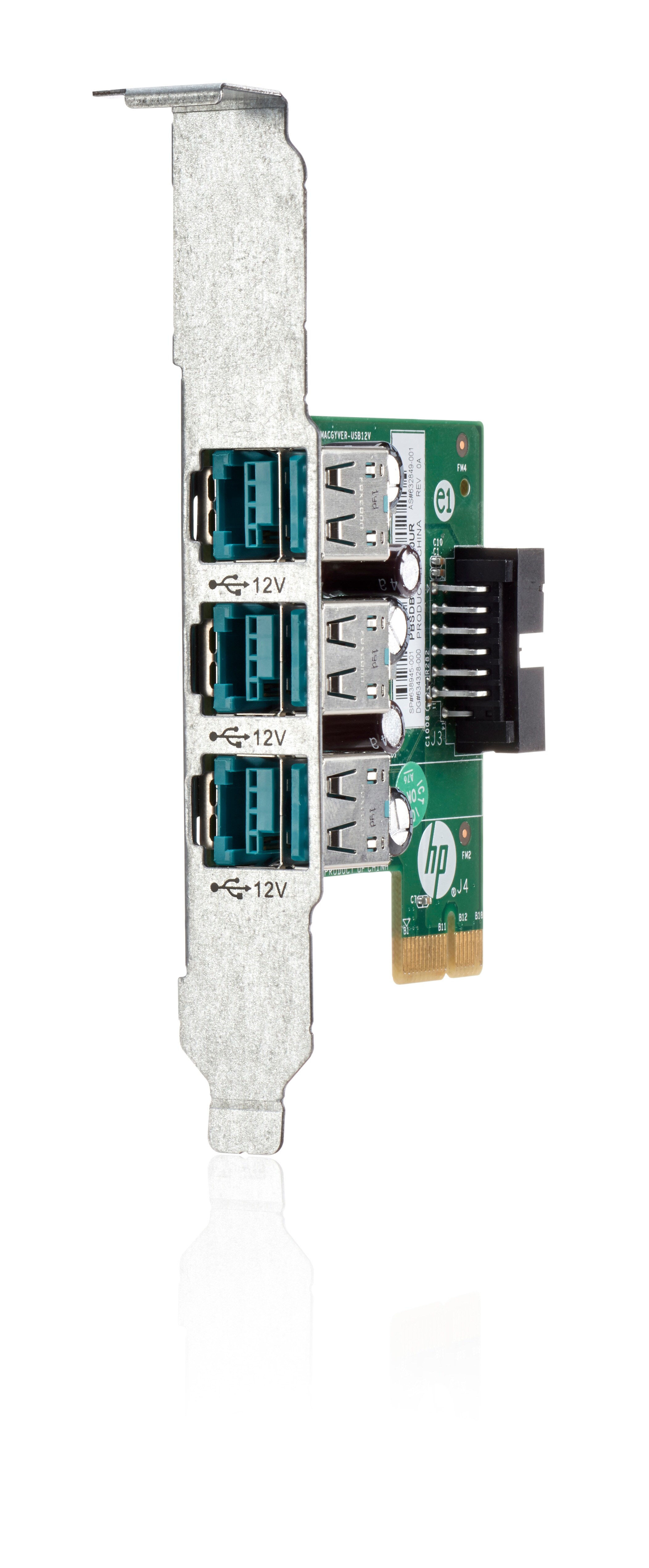 HP 3-port 12V Powered USB HH interface cards/adapter Internal USB 3.2 Gen 1 (3.1 Gen 1)