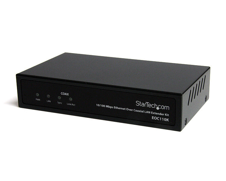 StarTech.com EOC110RGB network extender Network receiver Black