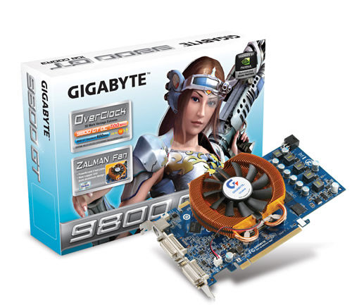 GIGABYTE GV-N98TOC-1GH graphics card GeForce 9800 GT 1 GB GDDR3